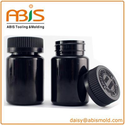 Black Color Medicine Bottles PET 75ml With Childproof Cap
